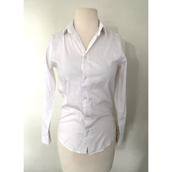 Calvin Klein Boys White Button Down Dress Shirt Long Sleeve Sz 16 - Picture 3 of 7